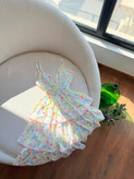 پیراهن یقه هفت دخترانه طرح گل